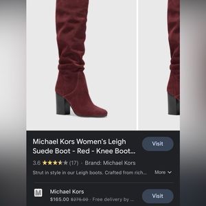 Women’s Michael kors boot, red velvet.